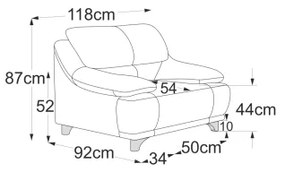 RIMINI fotel világosszürke színben