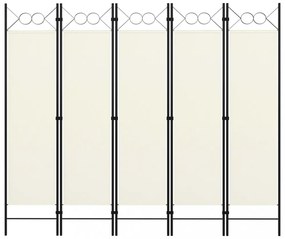 fehér 5 paneles paraván 200 x 180 cm