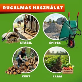 GREG talicska műanyag káddal, max. 100l/250kg, zöld/fekete Gardebruk