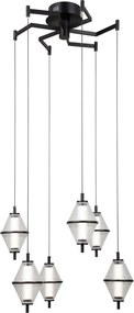 Italux modern függeszték fuente króm matt fekete átlátszó itxpnd-34395-6-bk