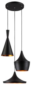 ITALUX MDM2436-3B PEDRO Többágú Függesztett Lámpa Fekete, Sárgaréz E27 IP20