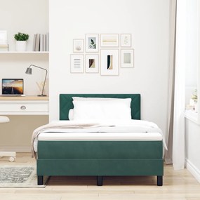 Boxspring Ágy Mattal Sötétzöld Kicsi Kétszemélyes Bársony