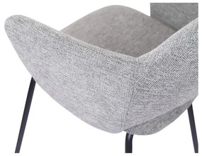 Világosszürke kárpitozott étkezőfotel szett 2 db-os Rowley – Unique Furniture