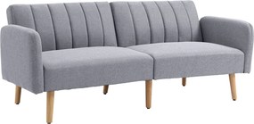 HOMCOM Kanapé, 2-Fős Kanapéágy Állítható Háttámlával, Vastagon Párnázott Kanapé, Karfa, Kanapéágy Fa Lábakkal, Nappaliba, Vendégszobába, 173 x 75 x 73
