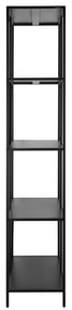 Fekete fém könyvespolc 75x180 cm Charleston – Støraa