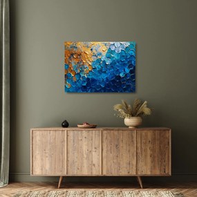 Üveg kép - Kék-arany festmény (70x50 cm)