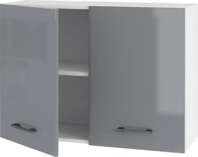 Konyhaszekrény Függő Felső Szürke Akril Fényes Szett 80 CM