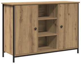 Oldalszekrény Artisan Tölgy 100x35x70 cm Műanyag Fa és Acél