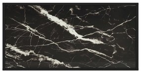 Fekete dohányzóasztal fekete márvány mintás üveggel 100x50x35cm