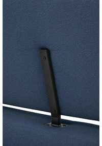 Sötétkék kárpitozott franciaágy ágyráccsal 160x200 cm Odette – Scandic