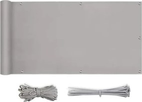 Erkélyszőnyeg Napellenző Világosszürke 90 X 500 CM Erkélyre