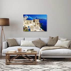 Kép - Santorini, Görögország (üvegen) (70x50 cm)
