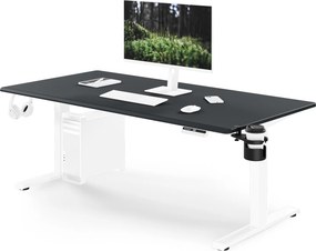 Elektromos, állítható magasságú, ergonomikus, fehér-antracit íróasztal,1600x800 mm: ARIA