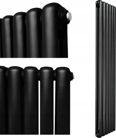 Dekorációs függőleges radiátor Nessa 1800x500 fekete bal/jobb 1829 W