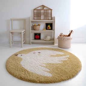Okkersárga gyerek szőnyeg ø120 cm Bohemian Bird Miel – Nattiot