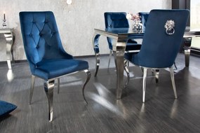 Design szék Rococo Levia fej kék / króm