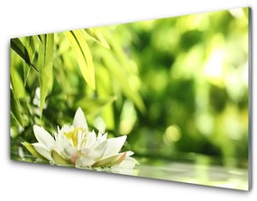 Üvegkép virág levelek 125x50 cm