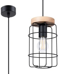 Sollux SL.1263 - Csillár zsinóron GOTTO 1xE27/15W/230V fekete