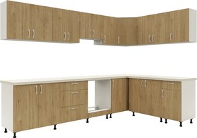 Benita 2 ajtós Felső konyhaszekrény Természetes fa-Fehér 60x30x45 cm