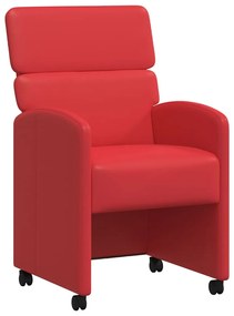 Kerekes Étkező Székek 2 pcs Piros 58 x 65 x 98 cm Műbőr