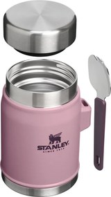 Lila rozsdamentes acél ételtartó termosz 400 ml Legendary Food Jar + Spork Purple Smoke – Stanley