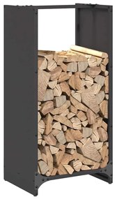 vidaXL fekete hidegen hengerelt acél tűzifatároló 40x30x80 cm