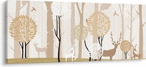 Kép - Illusztrált erdő (120x50 cm)