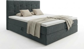 Kárpitozott boxspring ágy DIRELIS VIBE 160x200 cm sötétszürke Matrac: Bonell rugós matrac