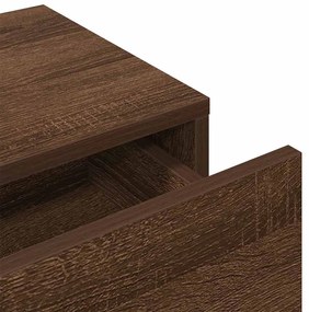 Falipolc fiókokkal barna tölgy 60x26,5x15 cm műszaki fa