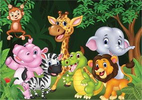 Fotótapéta Gyerek Dzsungel Állatok Szafari vinil 416x290 +ragasztó