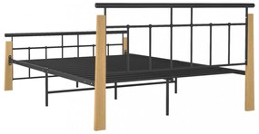 fém és tömör tölgyfa ágykeret 140 x 200 cm