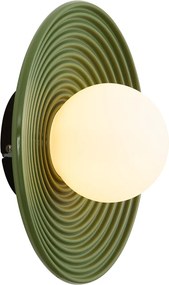 Retro mennyezeti lámpa zöld színben, opál üveggel - Lila