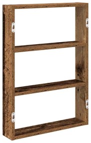 antik fa színű szerelt fa fali polc 43 x 9 x 60 cm