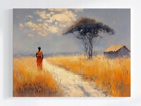 Poszter Olaj Tájkép Afrika Szavanna Nő 80x60