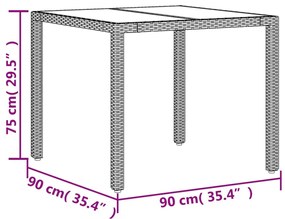 3részes szürke polyrattan/akácfa kerti étkezőgarnitúra párnával