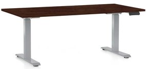 OfficeTech D állítható magasságú asztal, 160 x 80 cm, szürke alap, wenge