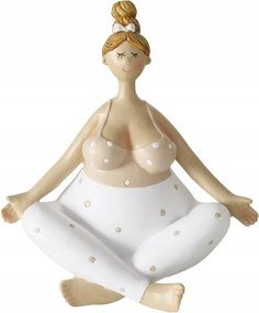 Dekoratív Porcelán Figura, Női Jóga 22cm