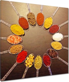 Vászonkép 80x80 Fűszerek kanálon MIX