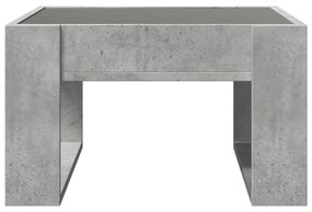 betonszürke végtelen hatású LED-es dohányzóasztal 50x53x30 cm