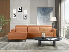 Barna bőrutánzat sarokkanapé (bal oldali) Lund – Støraa