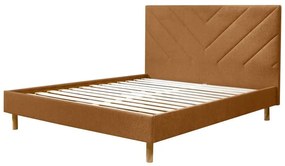 Narancssárga kárpitozott franciaágy ágyráccsal 180x200 cm Romane – Bobochic Paris