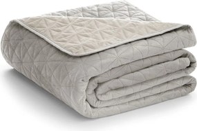 Szürkésbézs bársony steppelt ágytakaró 240x260 cm Laila – Restilo