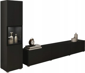 Berlin I fekete bútor – modern Rtv nappali szekrény