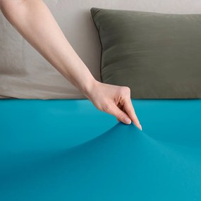 Kék gumis jersey lepedő 120x200 cm Amber – Restilo