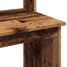 antik fa színű szerelt fa íróasztal polcokkal 102 x 45 x 148 cm