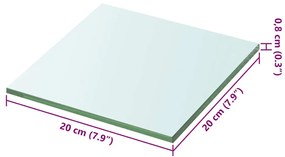 Átlátszó üvegpolc 20x20 cm