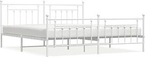 vidaXL fehér fém ágykeret fej- és lábtámlával 193 x 203 cm
