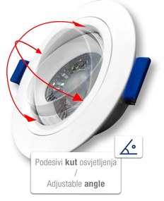 Commel süllyesztett LED panel, állítható, kerek 90mm 3000K, 3db