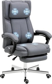 Vinsetto Irodai Szék 5 Masszázs Móddal, Ergonomikus Íróasztali Szék Dőlésszögfunkcióval, Magasságban Állítható Számítógép Szék, Lábpihentető, Forgószé