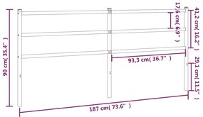 fehér fém fejtámla 180 cm